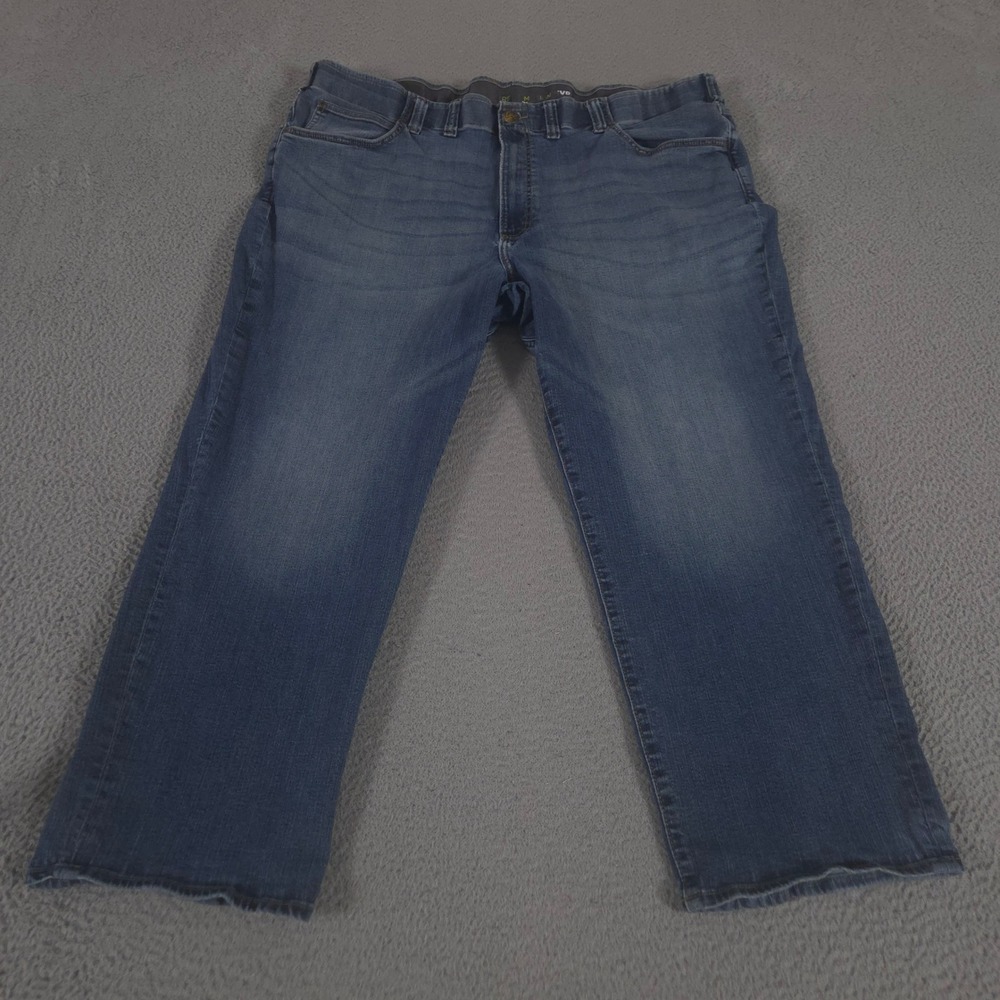 Lee Jeans Mens 52x30 Blue Regular Straight Leg Extreme Motion MVP Stretch Denim